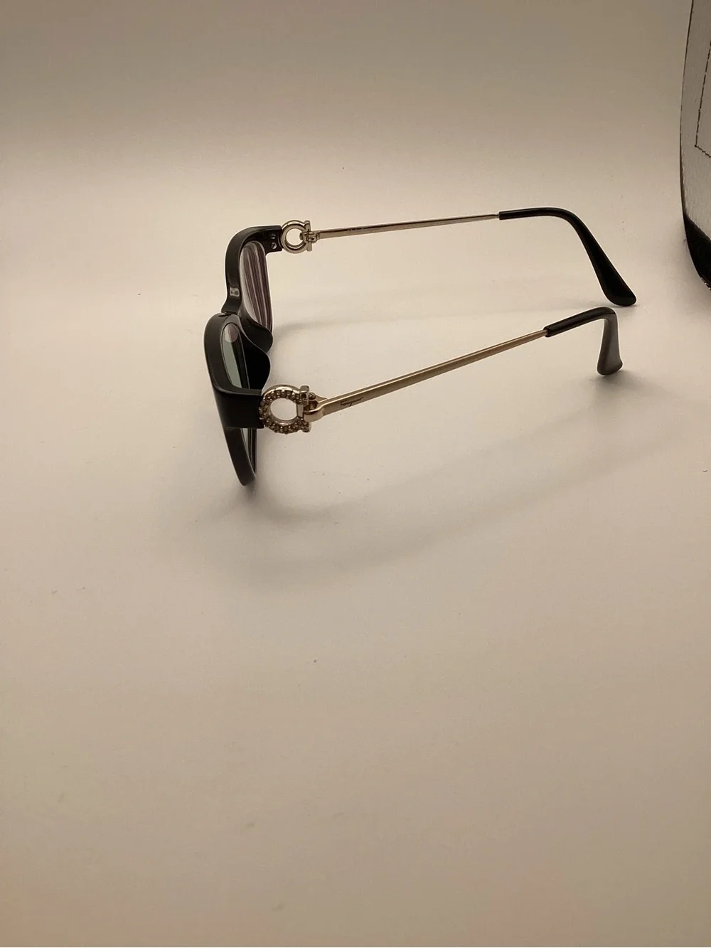 Salvatore Ferragamo Black Eyeglasses with Gold Temples